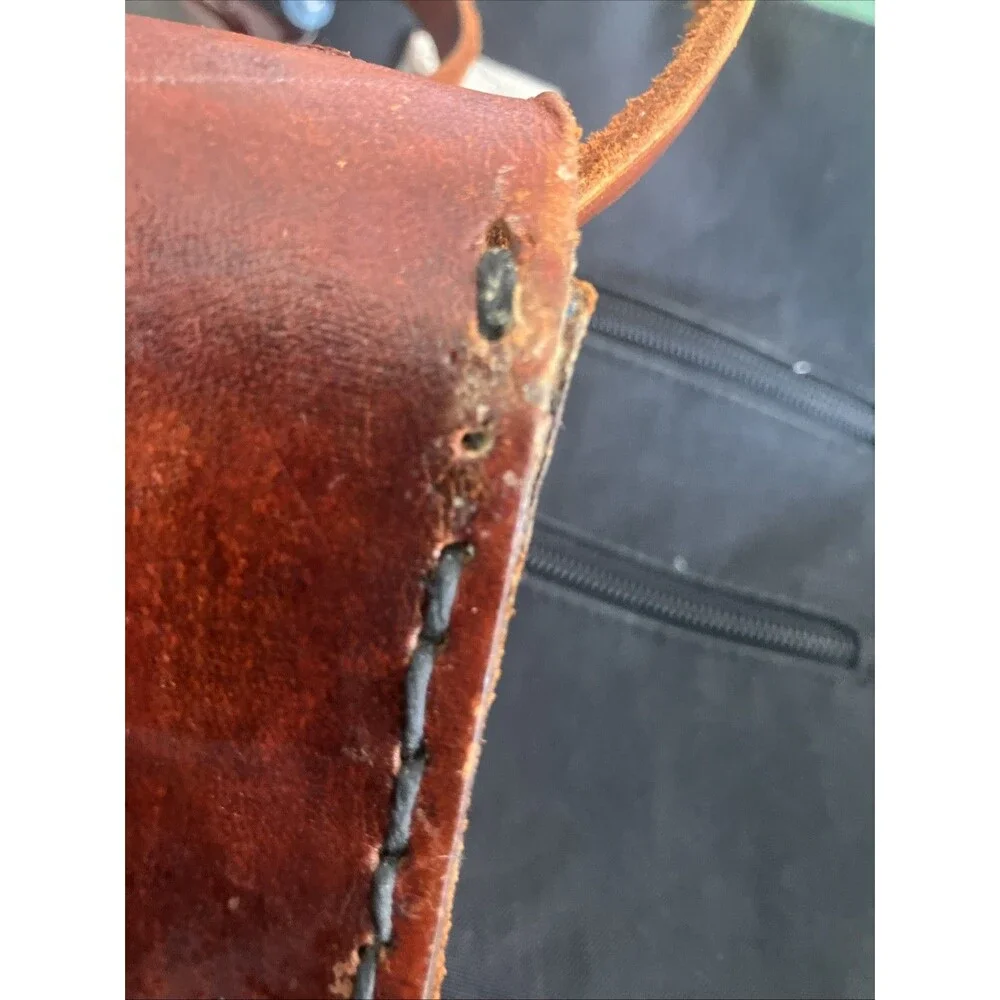 VTG Hand- Tooled Leather Mini Crossbody Purse Western Boho Mexican Artisan